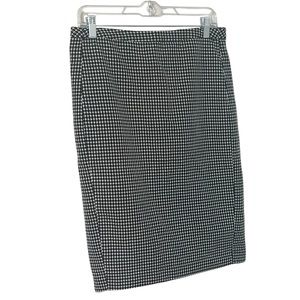 Merona Black and White Grid Print Pencil Skirt Size 8 CorpCore Coquette EUC
